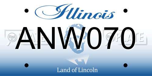 ANW070 Illinois License Plate