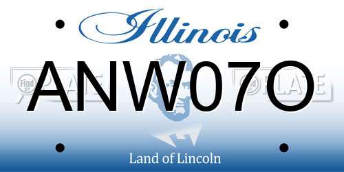 ANW07O Illinois License Plate
