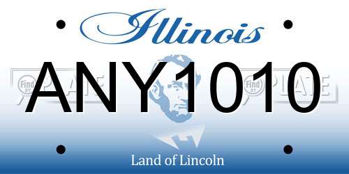 ANY1010 Illinois License Plate