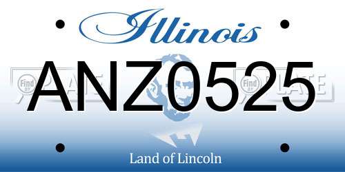 ANZ0525 Illinois License Plate