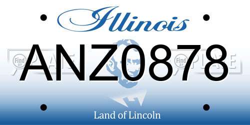 ANZ0878 Illinois License Plate