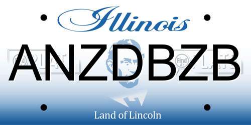 ANZDBZB Illinois License Plate
