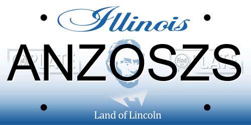 ANZOSZS Illinois License Plate