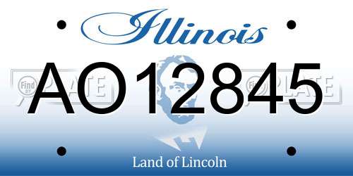 AO12845 Illinois License Plate