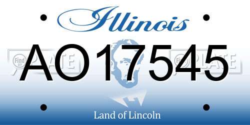 AO17545 Illinois License Plate
