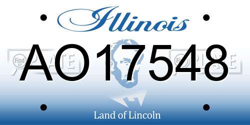 AO17548 Illinois License Plate