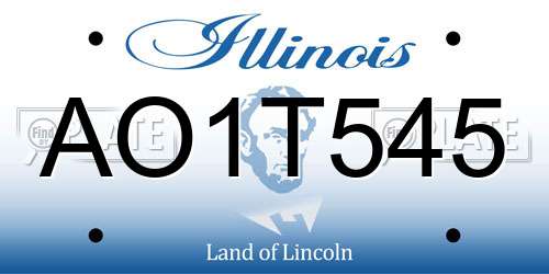 AO1T545 Illinois License Plate