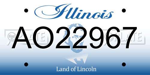 AO22967 Illinois License Plate