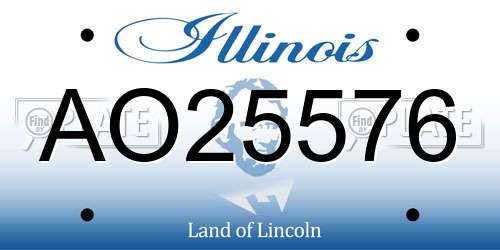 AO25576 Illinois License Plate