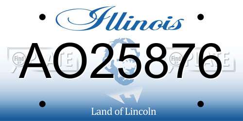 AO25876 Illinois License Plate