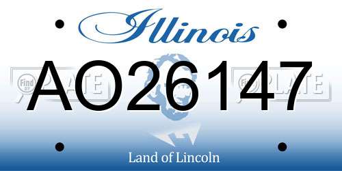 AO26147 Illinois License Plate