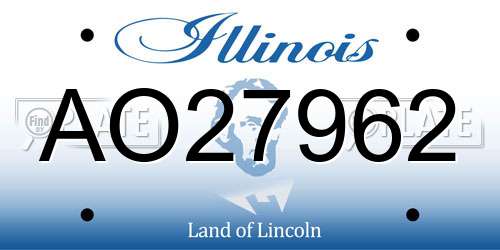 AO27962 Illinois License Plate