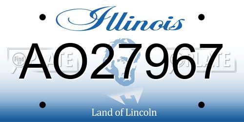 AO27967 Illinois License Plate