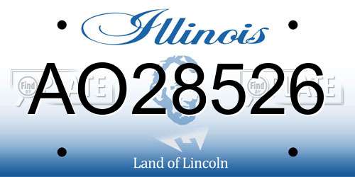 AO28526 Illinois License Plate