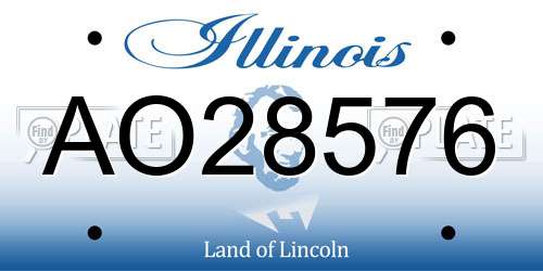 AO28576 Illinois License Plate