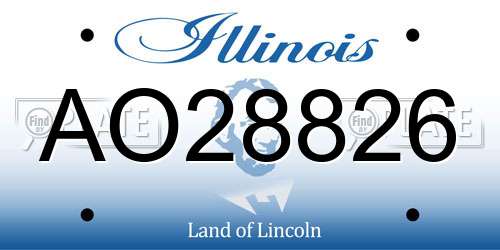 AO28826 Illinois License Plate