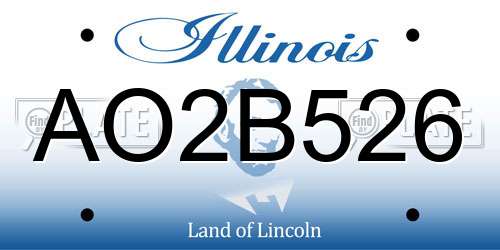 AO2B526 Illinois License Plate