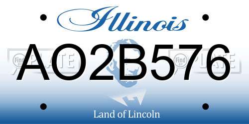 AO2B576 Illinois License Plate