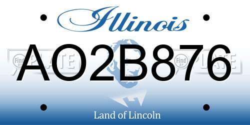 AO2B876 Illinois License Plate