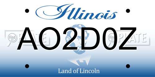 AO2D0Z Illinois License Plate