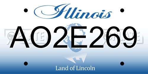 AO2E269 Illinois License Plate