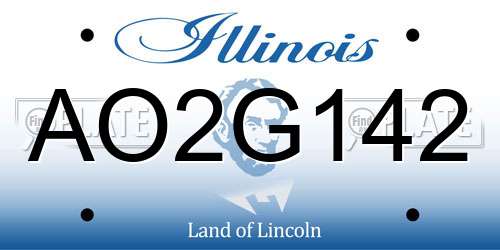 AO2G142 Illinois License Plate