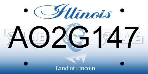 AO2G147 Illinois License Plate