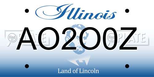 AO2O0Z Illinois License Plate