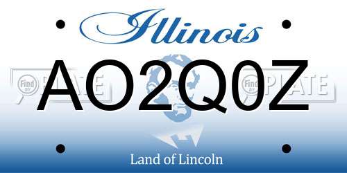 AO2Q0Z Illinois License Plate