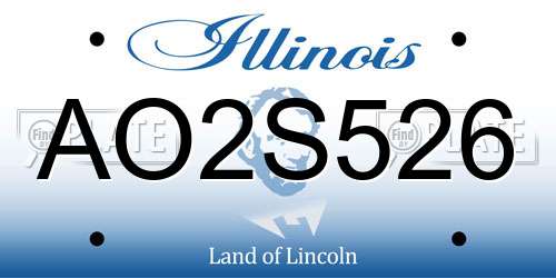 AO2S526 Illinois License Plate