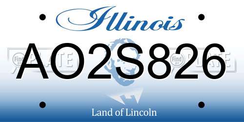 AO2S826 Illinois License Plate