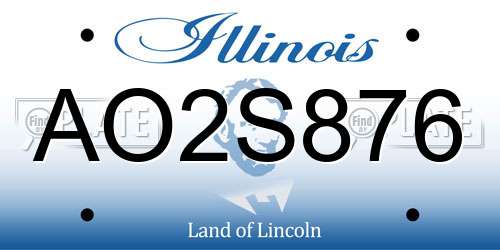 AO2S876 Illinois License Plate