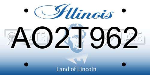 AO2T962 Illinois License Plate