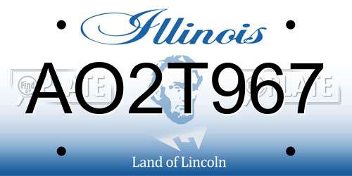 AO2T967 Illinois License Plate