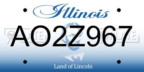 AO2Z967 Illinois License Plate
