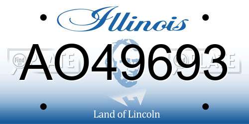 AO49693 Illinois License Plate