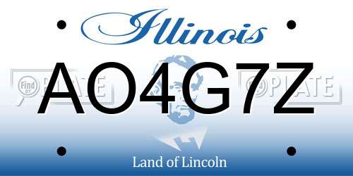AO4G7Z Illinois License Plate