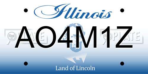AO4M1Z Illinois License Plate
