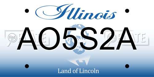 AO5S2A Illinois License Plate