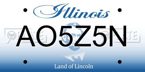 AO5Z5N Illinois License Plate
