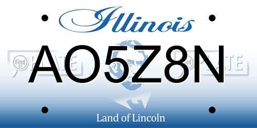 AO5Z8N Illinois License Plate