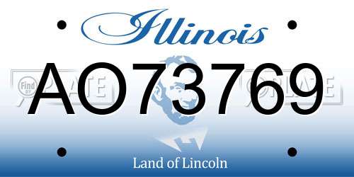 AO73769 Illinois License Plate