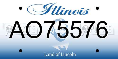AO75576 Illinois License Plate