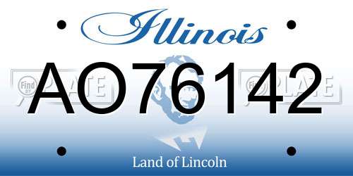 AO76142 Illinois License Plate