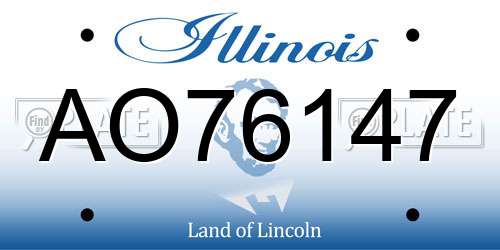 AO76147 Illinois License Plate