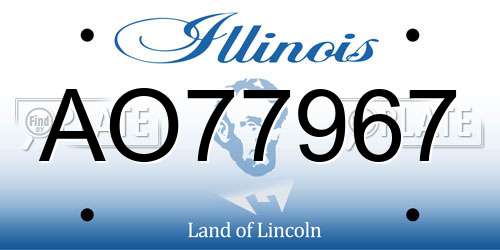 AO77967 Illinois License Plate
