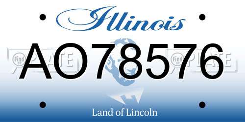 AO78576 Illinois License Plate