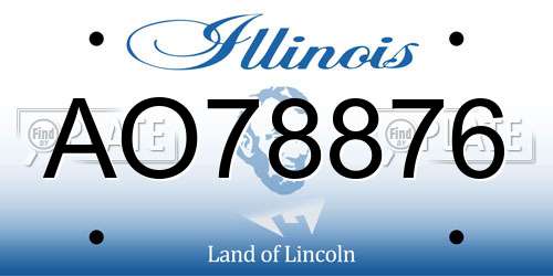 AO78876 Illinois License Plate
