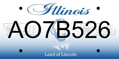AO7B526 Illinois License Plate