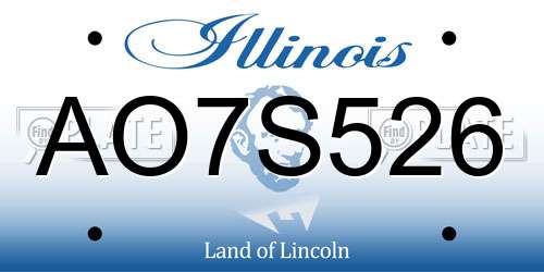AO7S526 Illinois License Plate